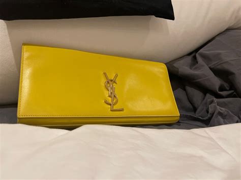 ysl yellow clutch